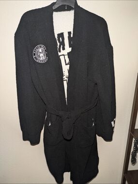 Women Rare Black Death Row Records Bathrobe